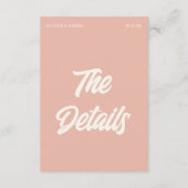 Farbenfrohe Retro Minimaler Spaß Moderne Hochzeite Begleitkarte (Rückseite)