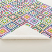 Farbenfrohe Retro-Mitte-des-Jahrhunderts-Mittel-Mo Sherpadecke (3/4)