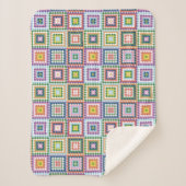 Farbenfrohe Retro-Mitte-des-Jahrhunderts-Mittel-Mo Sherpadecke (Vorderseite)