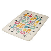 Farbenfrohe Retro Mitte des Jahrhunderts Moderne A Badematte (Schrägansicht)