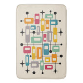 Farbenfrohe Retro Mitte des Jahrhunderts Moderne A Badematte (Vorderseite Vertikal)