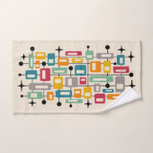 Farbenfrohe Retro Mitte des Jahrhunderts Moderne A Badhandtuch Set (Handtuch)