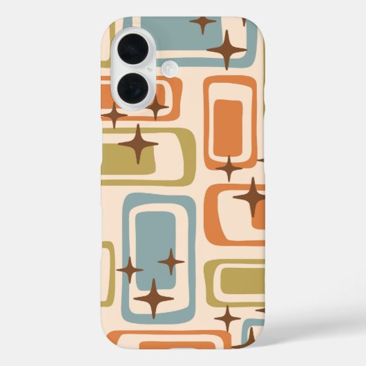 Farbenfrohe Retro Mitte des Jahrhunderts Moderne A Case-Mate iPhone Hülle (Rückseite)