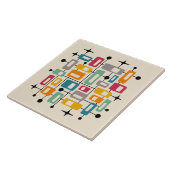 Farbenfrohe Retro Mitte des Jahrhunderts Moderne A Fliese (Seite)