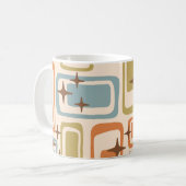 Farbenfrohe Retro Mitte des Jahrhunderts Moderne A Kaffeetasse (Vorderseite Links)