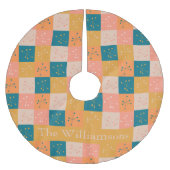 Farbenfrohe Retro-Mittelteil-Mod-Atommuster Person Polyester Weihnachtsbaumdecke (Vorderseite)