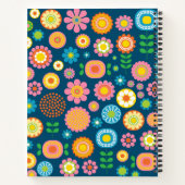 Farbenfrohe Retro Mod Geometrische Blume Benutzerd Notizblock (Rückseite)