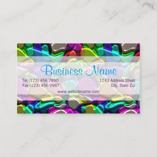 Farbenfrohe Retro Moderne Abstrakte Formen Muster Visitenkarte (Rückseite)