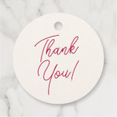 Farbenfrohe Retro Moderne Kirschrote Hochzeits Dan Geschenkanhänger (Rückseite)