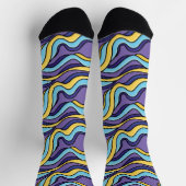 Farbenfrohe Retro Moderne Waves Crazy Funky Socken (Oben)