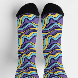 Farbenfrohe Retro Moderne Waves Crazy Funky Socken