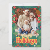 Farbenfrohe Retro moderne Weihnachtskarte Einladung (Vorderseite)