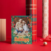 Farbenfrohe Retro moderne Weihnachtskarte Einladung