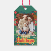 Farbenfrohe Retro moderne Weihnachtskarte Geschenkanhänger (Vorderseite)