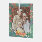 Farbenfrohe Retro moderne Weihnachtskarte Ornament Aus Glas (Vorderseite links)