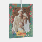 Farbenfrohe Retro moderne Weihnachtskarte Ornament Aus Glas (Vorderseite Rechts)