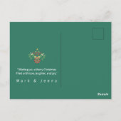 Farbenfrohe Retro moderne Weihnachtskarte Postkarte (Rückseite)