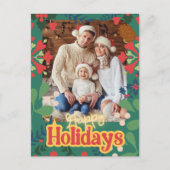 Farbenfrohe Retro moderne Weihnachtskarte Postkarte (Vorderseite)