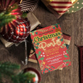 Farbenfrohe Retro moderne Weihnachtszeit botanisch Einladung