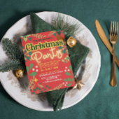 Farbenfrohe Retro moderne Weihnachtszeit botanisch Einladung