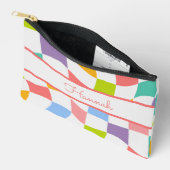 Farbenfrohe Retro Modernes Prüfmuster Zubehörtasche (Offen)