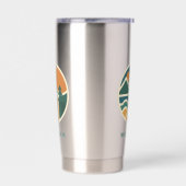 Farbenfrohe Retro Mountain Adventure Camping Thermobecher (Links)