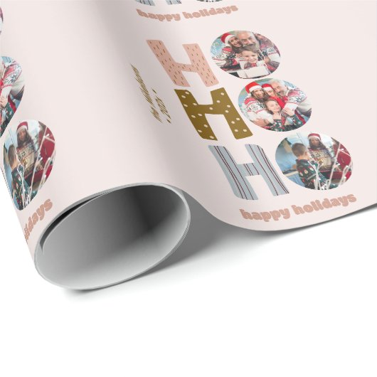 Farbenfrohe Retro Multi-Foto Weihnachten Geschenkpapier (Rolleneckpunkt)