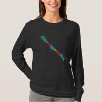 Farbenfrohe Retro-Musik Lover Flutist