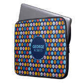 Farbenfrohe Retro-Musikmuster und Anpassung Laptopschutzhülle (Vorderseite Links)