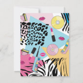 Farbenfrohe Retro-Muster der 1990er Jahre Dankeskarte (Rückseite)