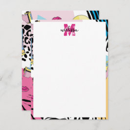 Farbenfrohe Retro-Muster der 1990er Jahre Mitteilungskarte