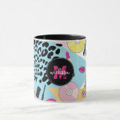 Farbenfrohe Retro-Muster der 1990er Jahre Tasse (Zentrum)