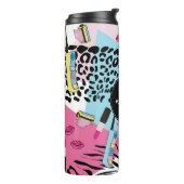 Farbenfrohe Retro-Muster der 1990er Jahre Thermosbecher (Nach links gedreht)