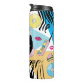 Farbenfrohe Retro-Muster der 1990er Jahre Thermosbecher (Nach rechts gedreht)