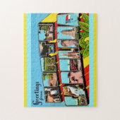 Farbenfrohe Retro North Carolina Puzzle (Vertikal)