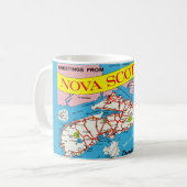 Farbenfrohe Retro Nova Scotia Tasse (Vorderseite Links)