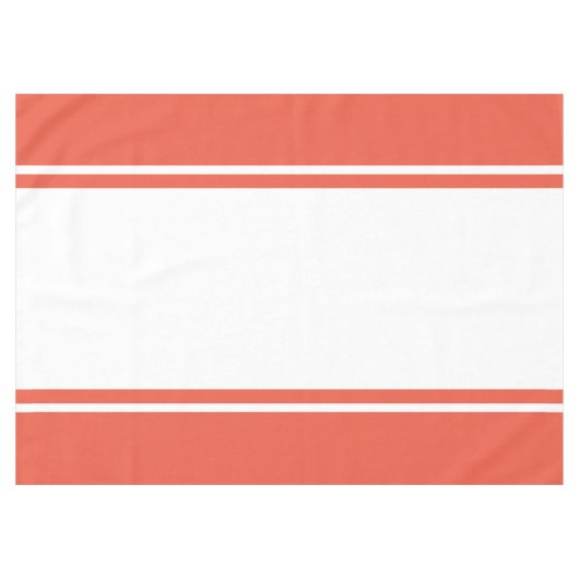 Farbenfrohe Retro Orange Weiße breite Rennstrecke Tischdecke (Vorderseite (Horizontal))