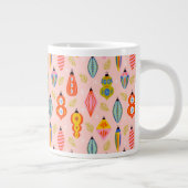 Farbenfrohe Retro-Ornamente Weihnachtsmuster Jumbo-Tasse (Rechts)