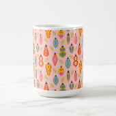Farbenfrohe Retro-Ornamente Weihnachtsmuster Kaffeetasse (Mittel)