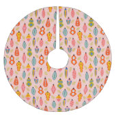 Farbenfrohe Retro-Ornamente Weihnachtsmuster Polyester Weihnachtsbaumdecke (Vorderseite)