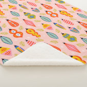 Farbenfrohe Retro-Ornamente Weihnachtsmuster Sherpadecke (3/4)