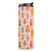 Farbenfrohe Retro-Ornamente Weihnachtsmuster Thermosbecher (Nach links gedreht)