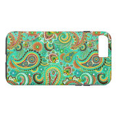 Farbenfrohe Retro Paisley 2a Case-Mate iPhone Hülle (Rückseite (Horizontal))