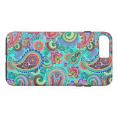 Farbenfrohe Retro Paisley 2a Case-Mate iPhone Hülle (Rückseite (Horizontal))