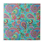Farbenfrohe Retro Paisley 2a Fliese (Vorderseite)