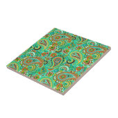 Farbenfrohe Retro Paisley 2a Fliese (Seite)
