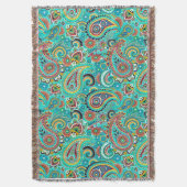 Farbenfrohe Retro Paisley Decke (Vorderseite Vertikal)