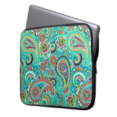 Farbenfrohe Retro Paisley Laptopschutzhülle (Vorderseite Links)