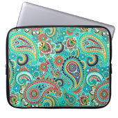 Farbenfrohe Retro Paisley Laptopschutzhülle (Vorderseite)
