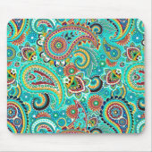Farbenfrohe Retro Paisley Mousepad (Vorne)